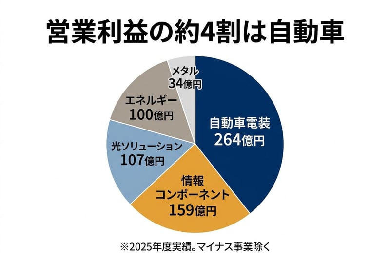 営業利益の約4割は自動車