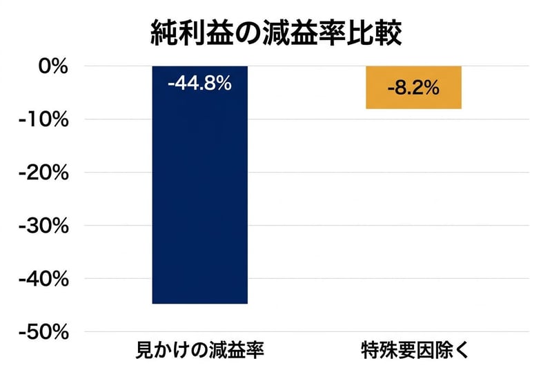 純利益の減益率比較