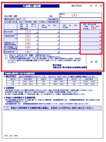 「年金振込通知書」