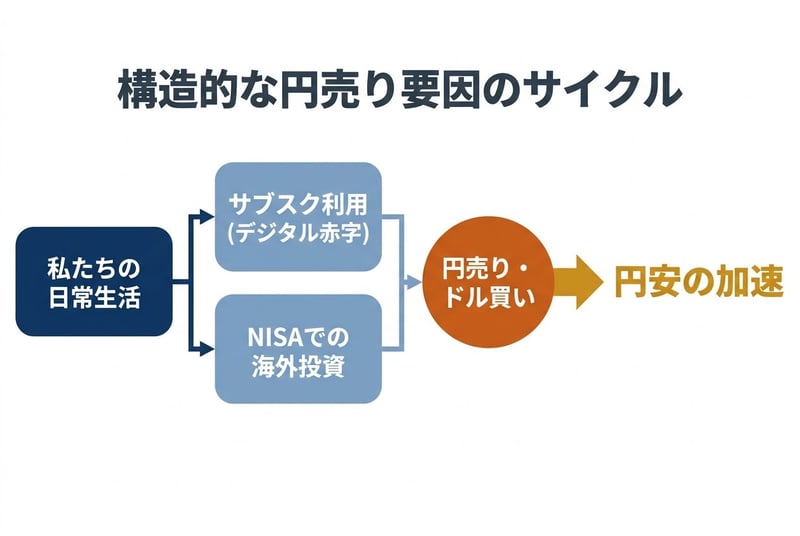 構造的な円売り要因のサイクル
